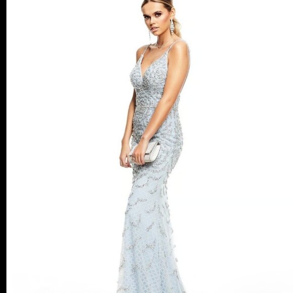 Gianni Bini Beaded & crystals Blue dress - Picture 1 of 4